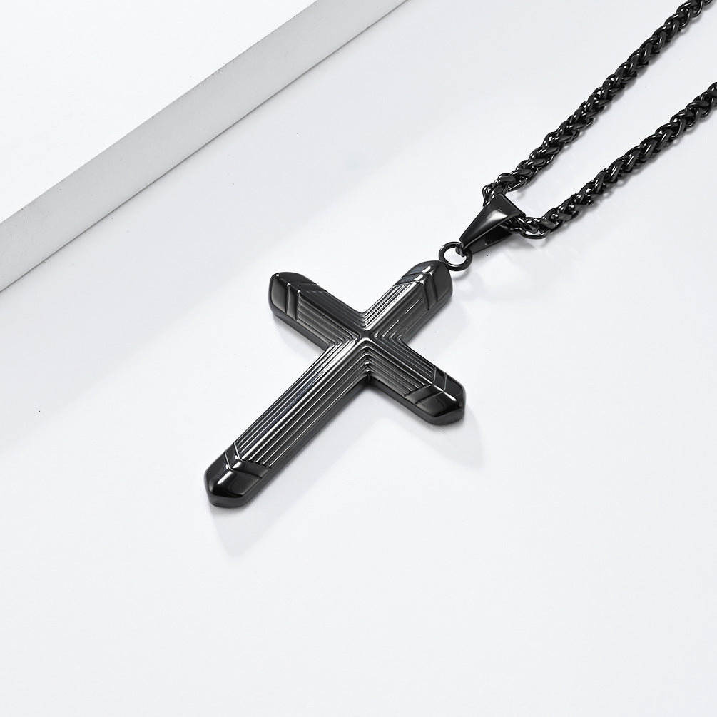 Cold Wind Simple Genderless Cross Necklace Fashionable Wear