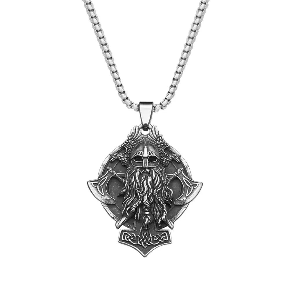 Vintage Viking Stainless Steel Men's Pendant Necklace