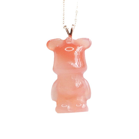 Yanyuan Agate Bear 925 Silver Pendant — No Chain