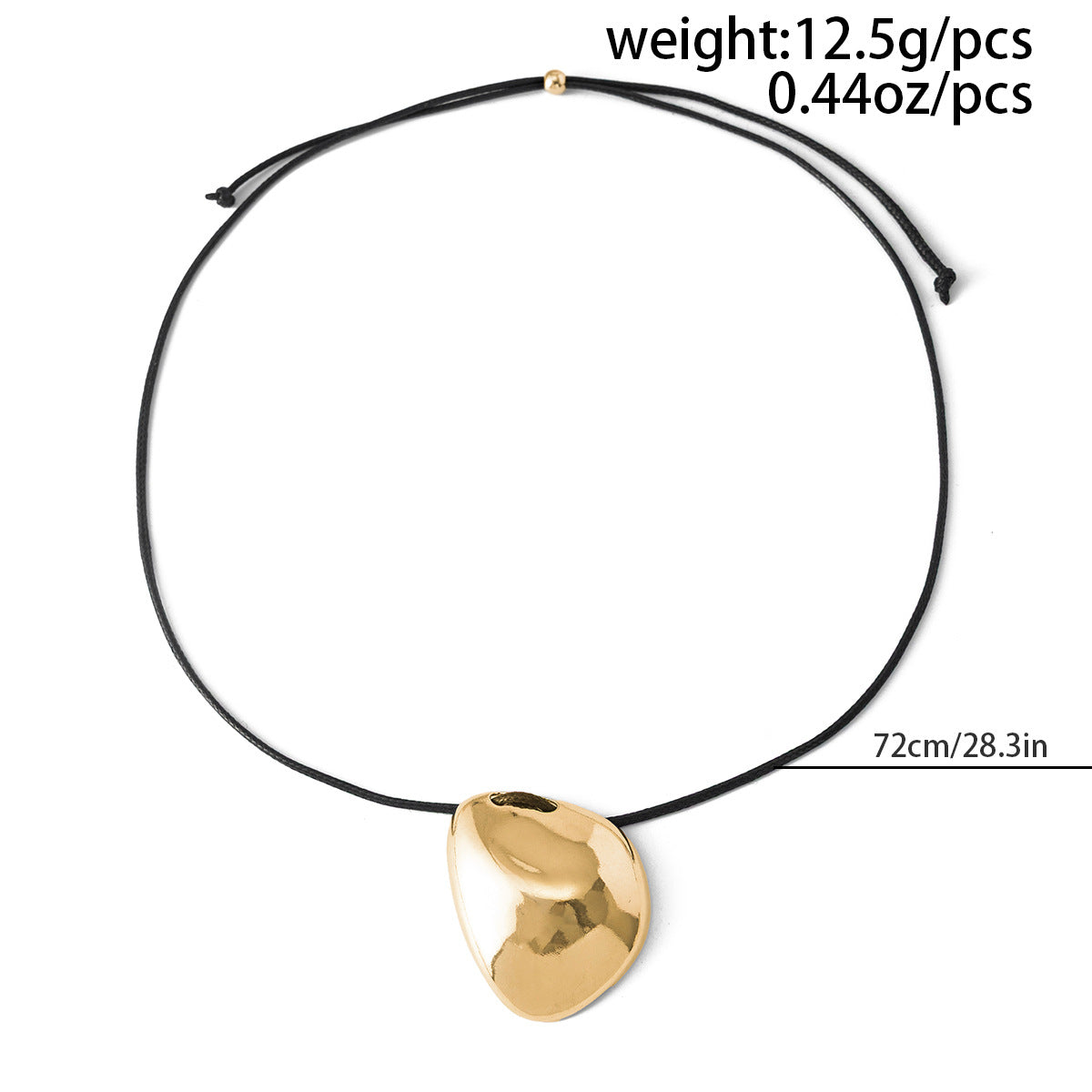 Adjustable Glossy Geometric Cord Necklace