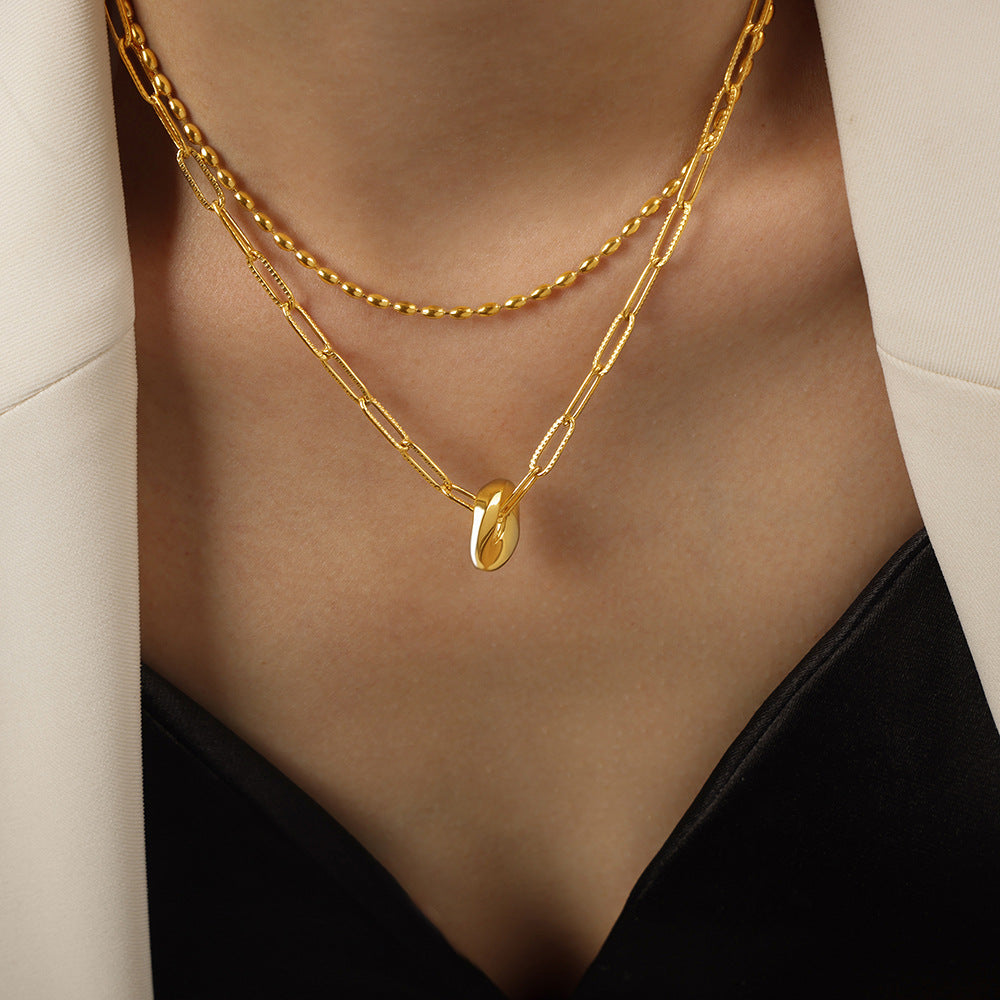 Golden Twist Double Necklace for Women - Everyday Genie Collection