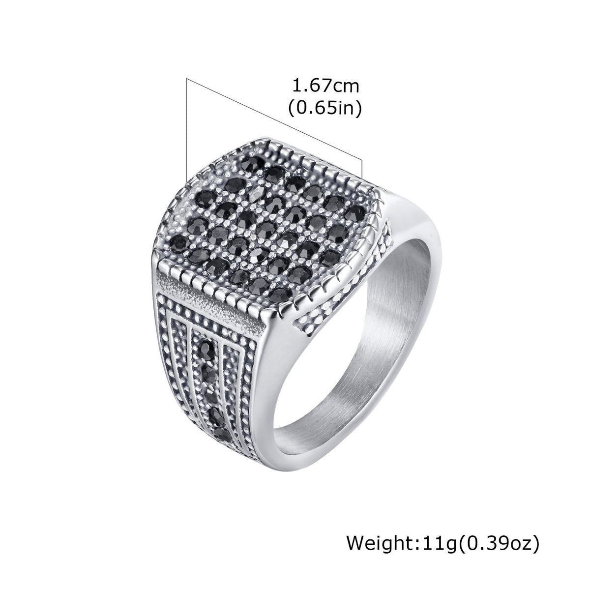 Stainless Steel Hip Hop Zircon Tiger's Eye Ring and Bracelet Men's Turquoise Wear