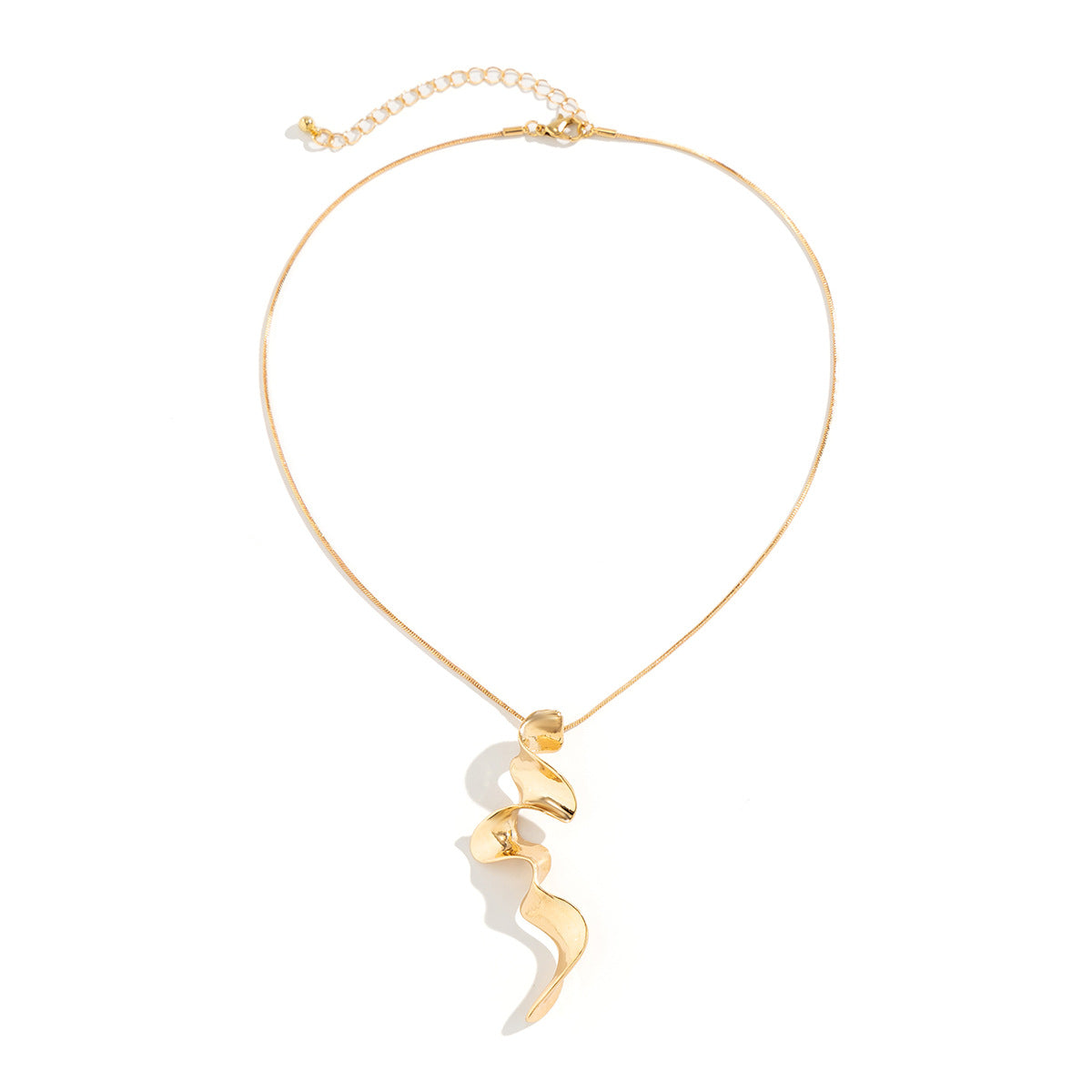Twisted Spiral Liquid Metal Necklace