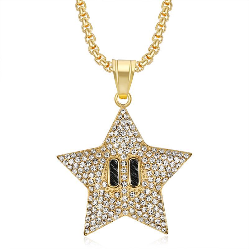 Steel Necklace – Statement Five-Point Star Pendant