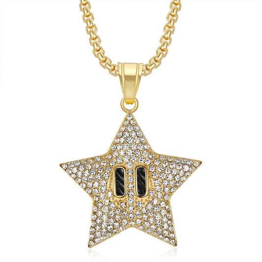 Steel Necklace – Statement Five-Point Star Pendant