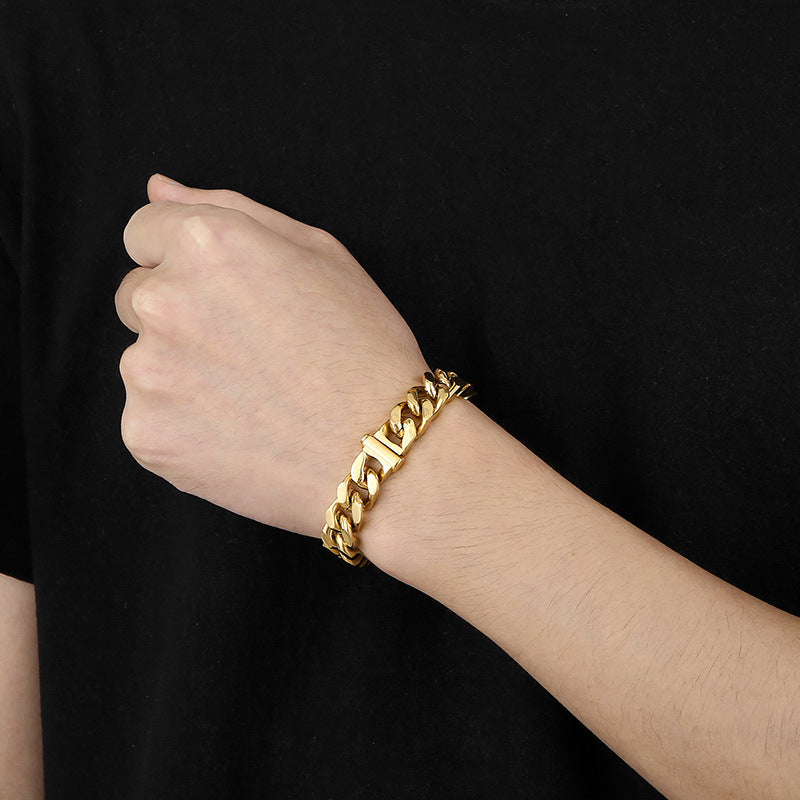 Personalized Faceted Cuban Chain Necklace for Men - Titanium Steel Trend Inspired by Internet Celebrities