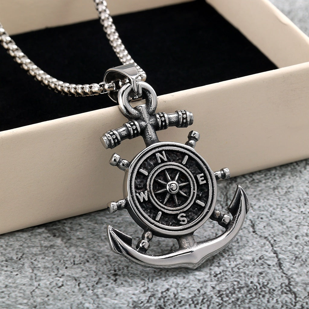 Vintage Stainless Steel Pendant Necklace