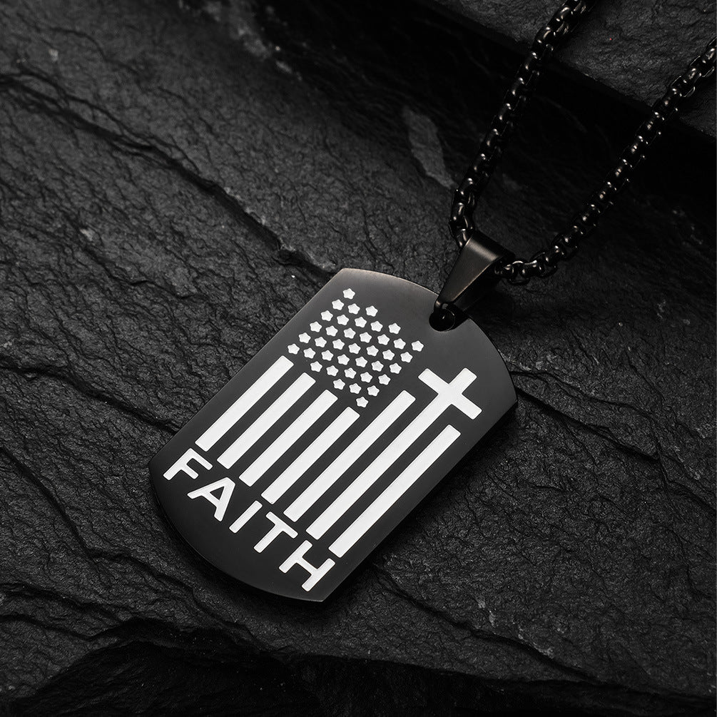Planderful Everyday Genie Stainless Steel Cross Necklace With Inspiring Text For Hip Hop Style Men