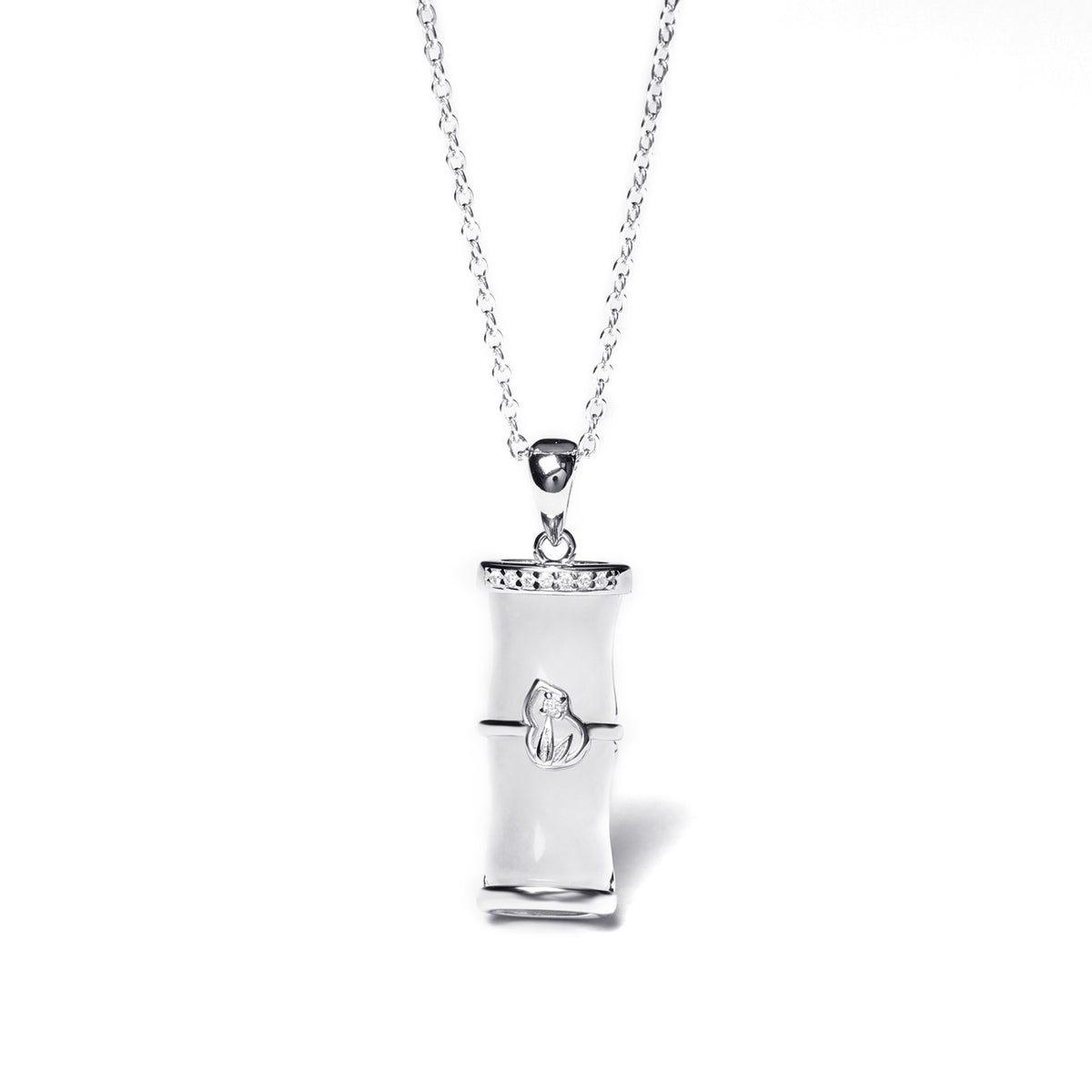 Sterling Silver Bamboo Leaf Necklace