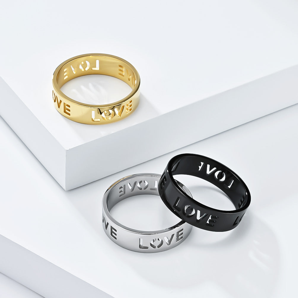 Planderful Titanium Steel Ring 6mm Unisex Minimalist Jewelry For Couples Trendy Everyday Genie Collection
