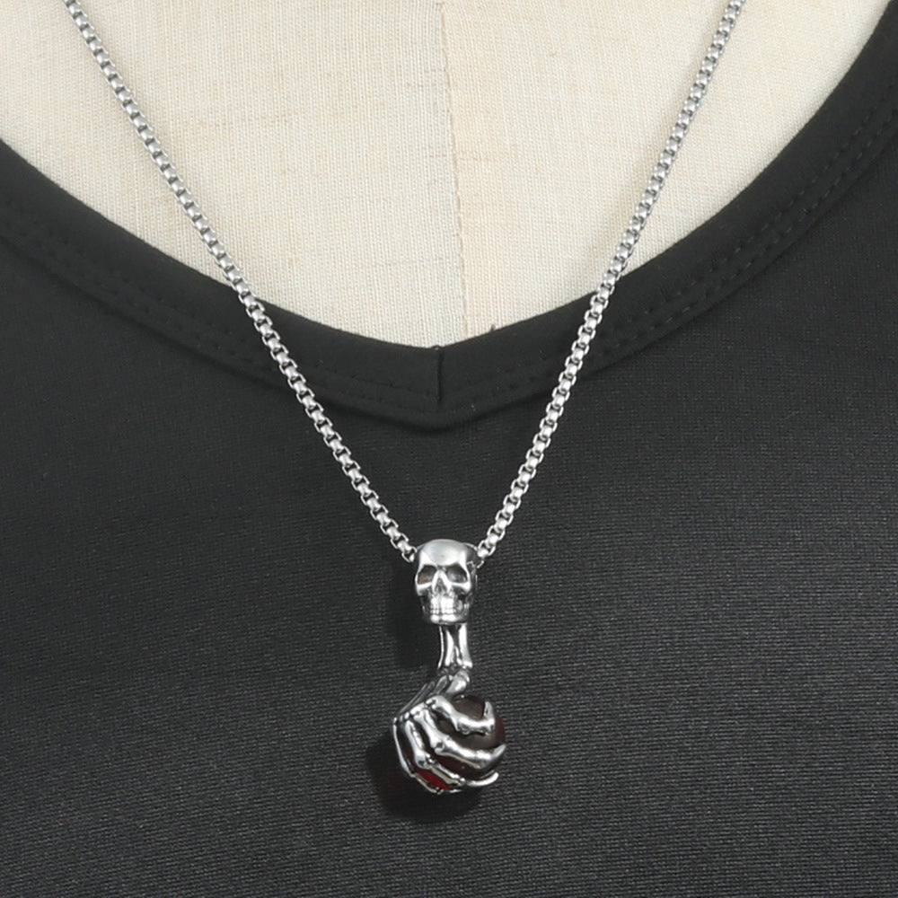 European And American Stainless Steel Skull Pendant Necklace