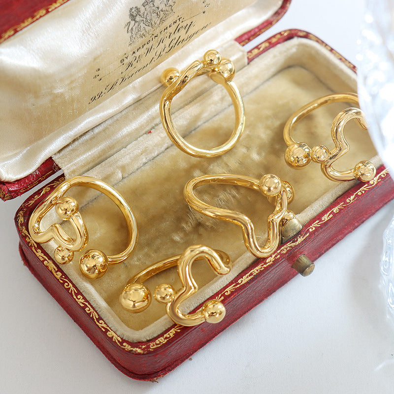 Chic Love Open Ring: Stylish Korean Hand Jewelry