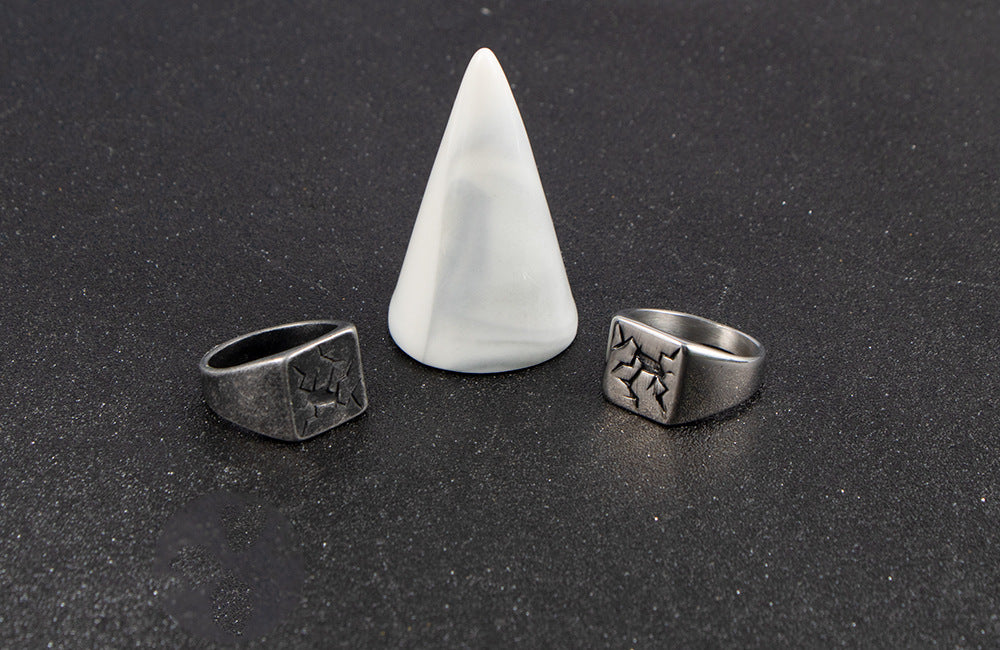 European American Spider Crack Titanium Ring For Men