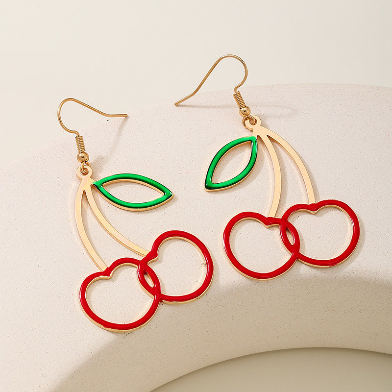 Planderful Vienna Verve Earrings – Fashionable Red Hollow Cherry Design