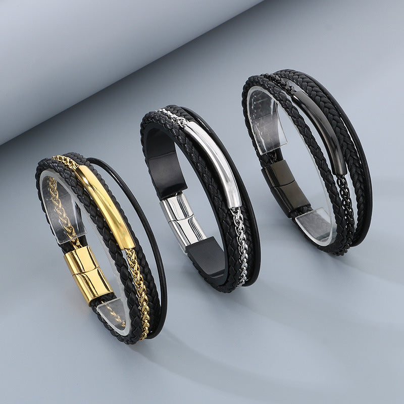 Planderful Mens Magnetic Buckle Bracelet Personalized