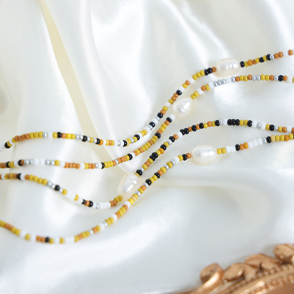 Bohemian Pearl Pendant Necklace - Handcrafted Retro Charm