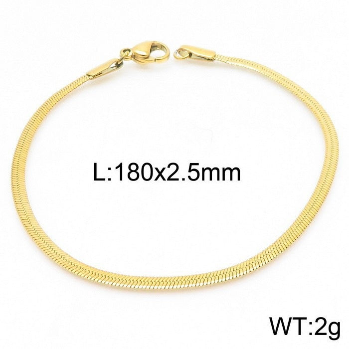 Minimalist Daily Commuter Multi-Size Blade Chain Unisex Bracelet Stainless Steel Bracelet