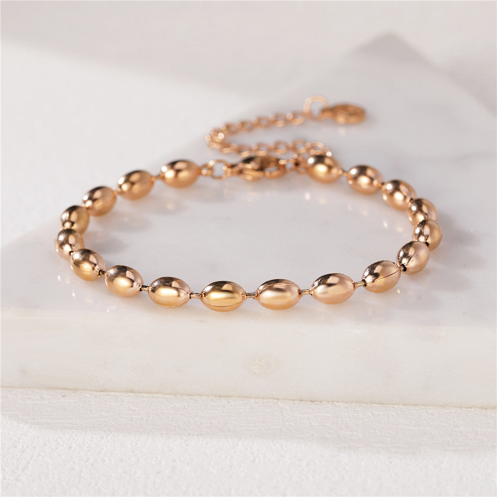 Planderful Beaded Titanium Steel Bracelet For Women Elegant Statement Jewelry Everyday Genie Collection