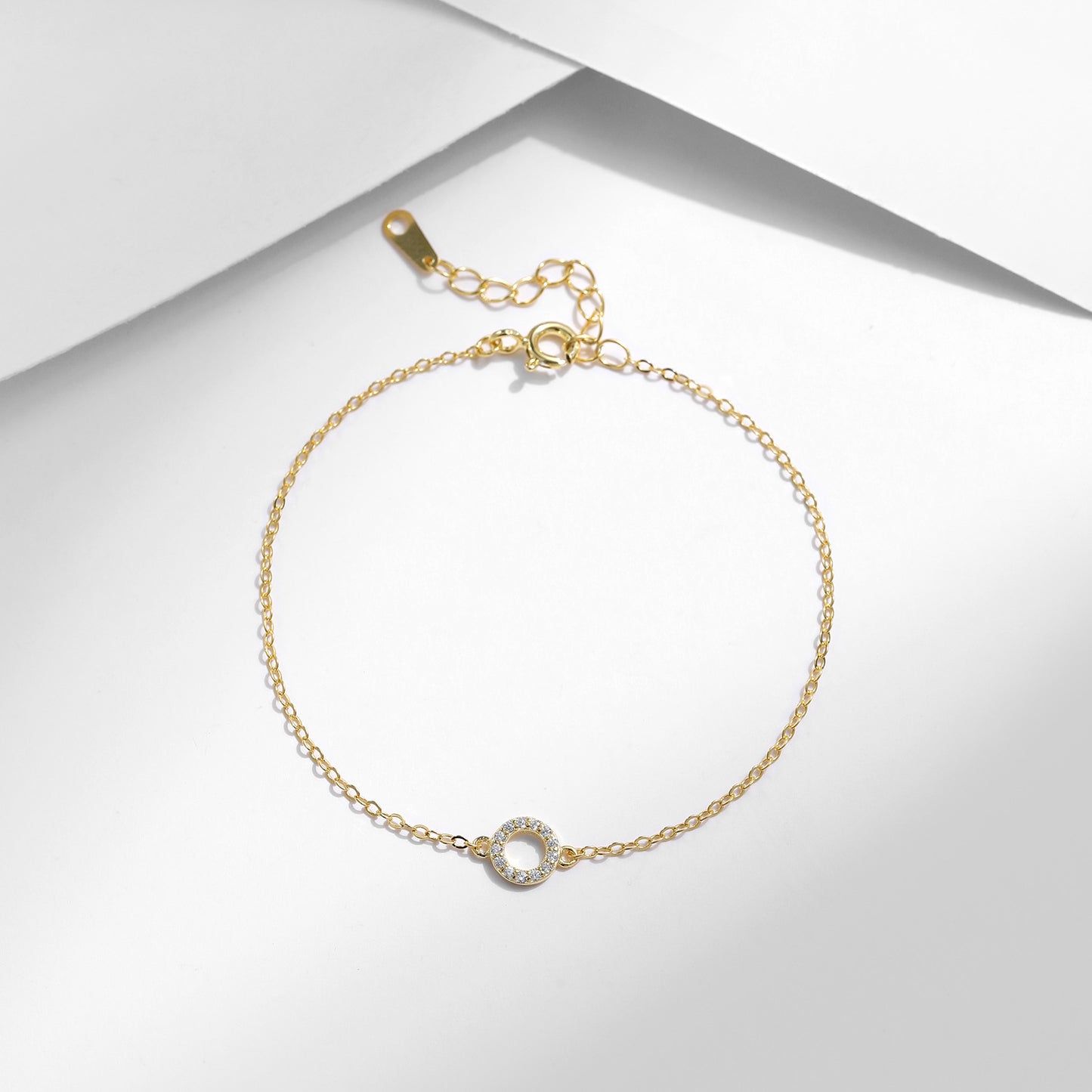 Exquisite Sterling Silver Bracelet with K Gold Accent