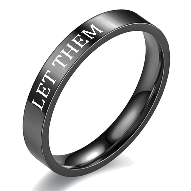Let Them Inspirational Steel Ring For Women Planderful