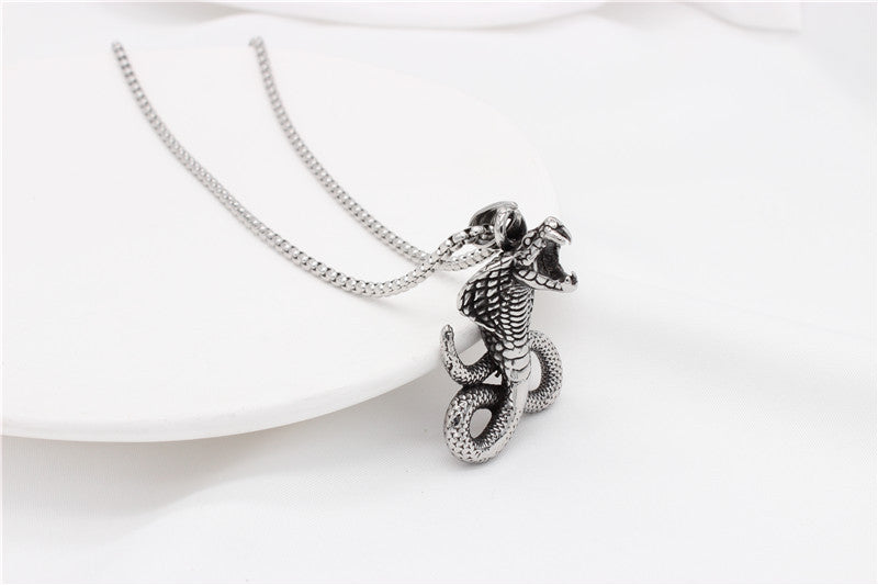 Cobra King Titanium Pendant For Men And Women Retro Hip Hop Statement By Planderful