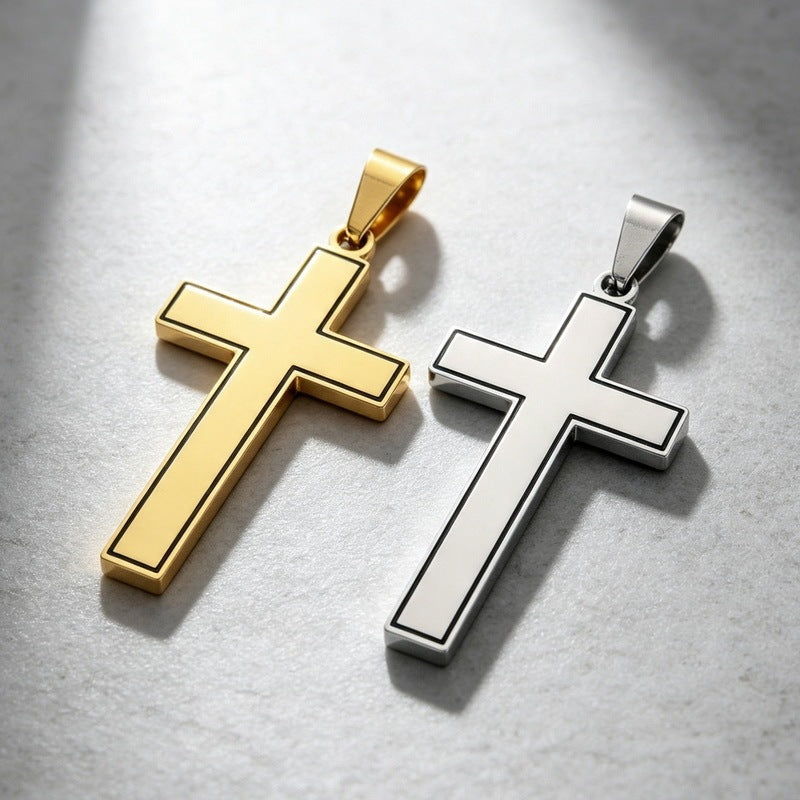 Minimalist Style, Japan And Korea Commuter Men And Women, Couple Necklace, Black Edge,