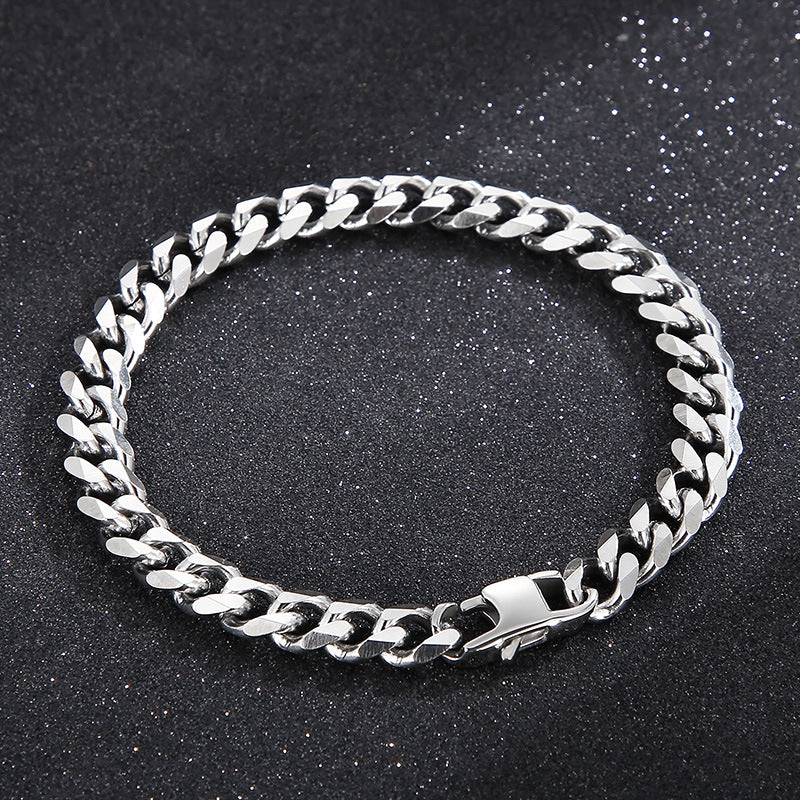 Niche Design – Men's Dancing – Neutral Titanium Steel Cuban Chain Bracelet