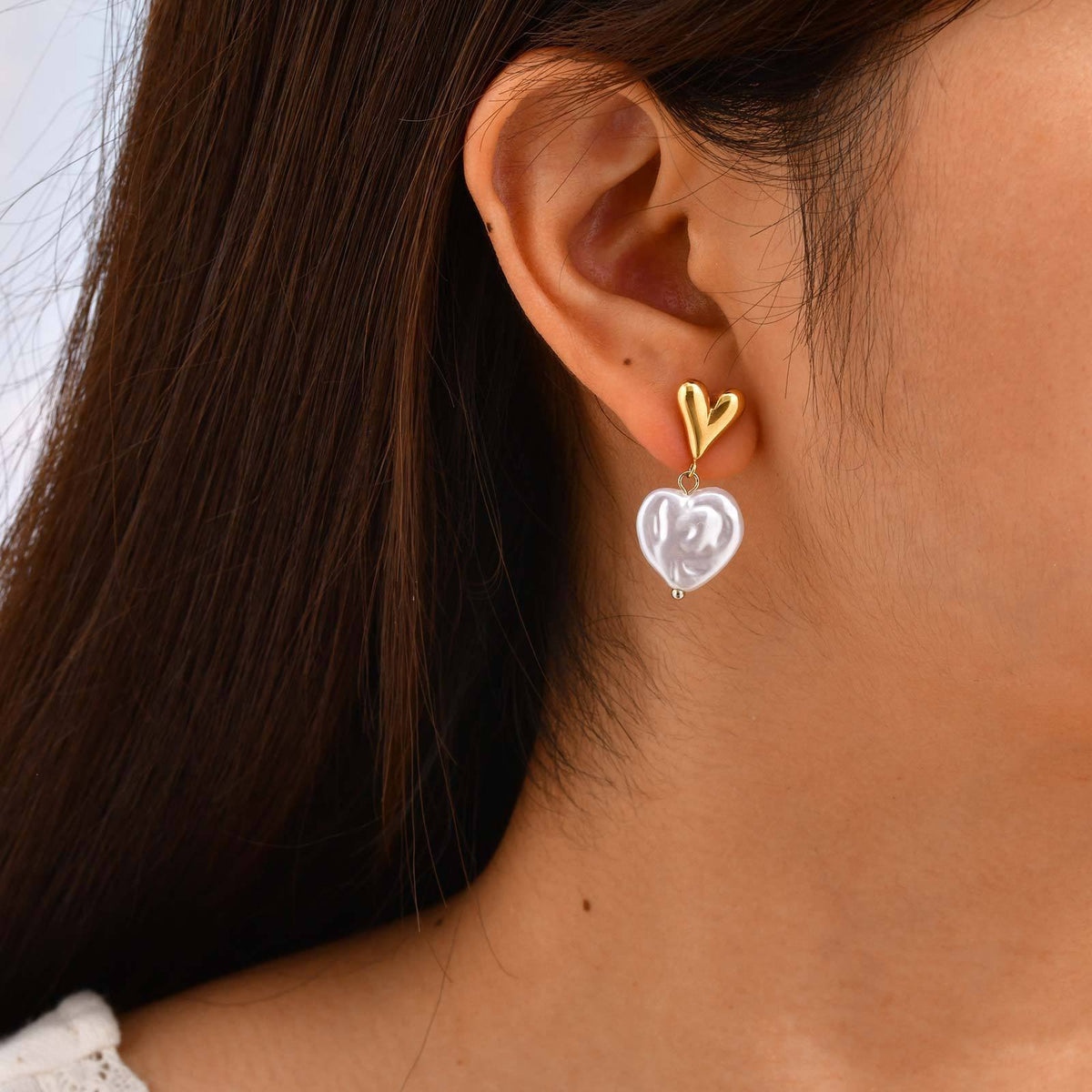 Stainless Steel Pearl Earrings