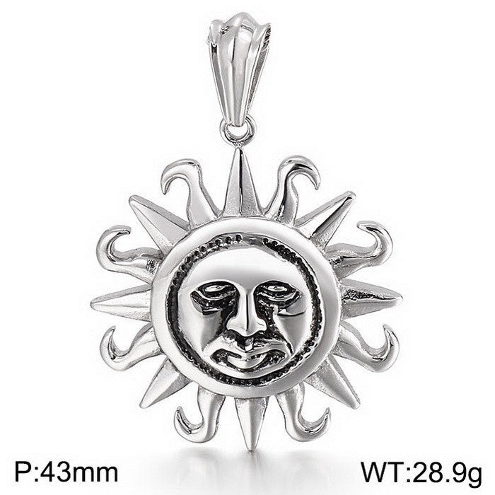 Planderful Sun God Pendant Stainless Steel Men Necklace