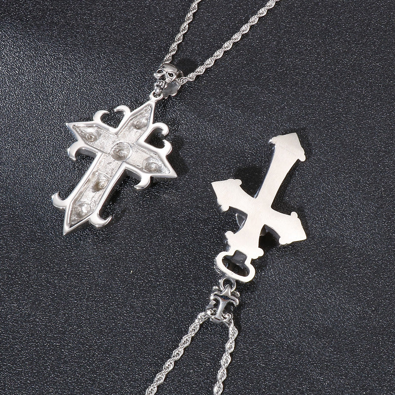 Titanium Steel Skull Tiger Head Pendant - Vintage Men's Necklace