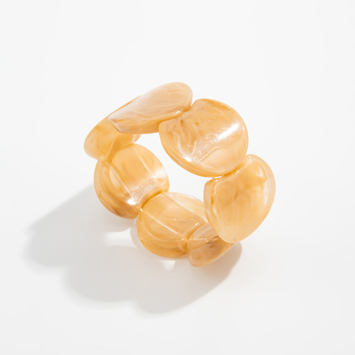 Planderful Vienna Verve Wide Crescent Geometric Elastic Bracelet For Women Retro Statement Jewelry
