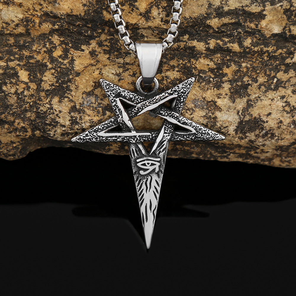 European And American Fashion Stainless Steel Devil's Eye Necklace For Men