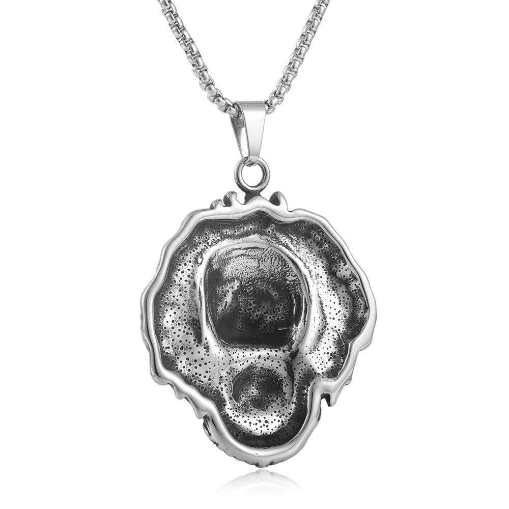 Titanium Steel Lion Pendant Necklace - Retro Punk Style for Men