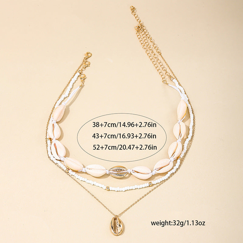 Bohemian Charm Layered Necklace with Vintage Boho Pendant