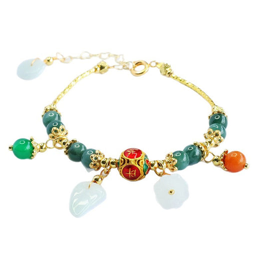 Blue Water Jadeite Enamel Bracelet