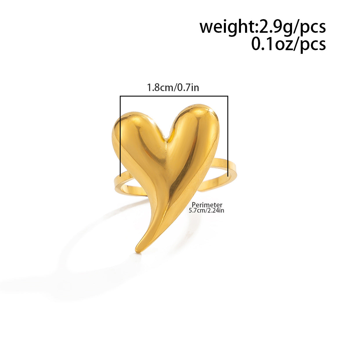 Planderful Vienna Verve 3D Love Ring Open Geometric Statement For Fashion Forward Women