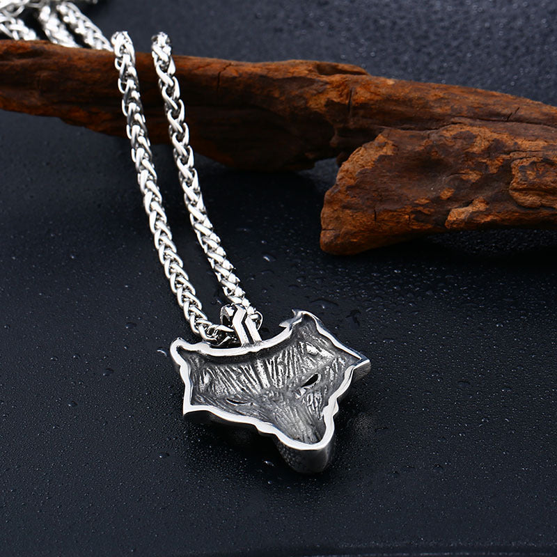 Men's Titanium Steel Fox Pendant - Retro Stainless Steel Accessories for Wholesale Foreign Trade
