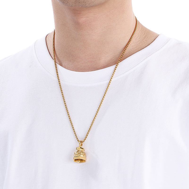 Planderful Ghost Head Pendant For Men Punk Skull Necklace