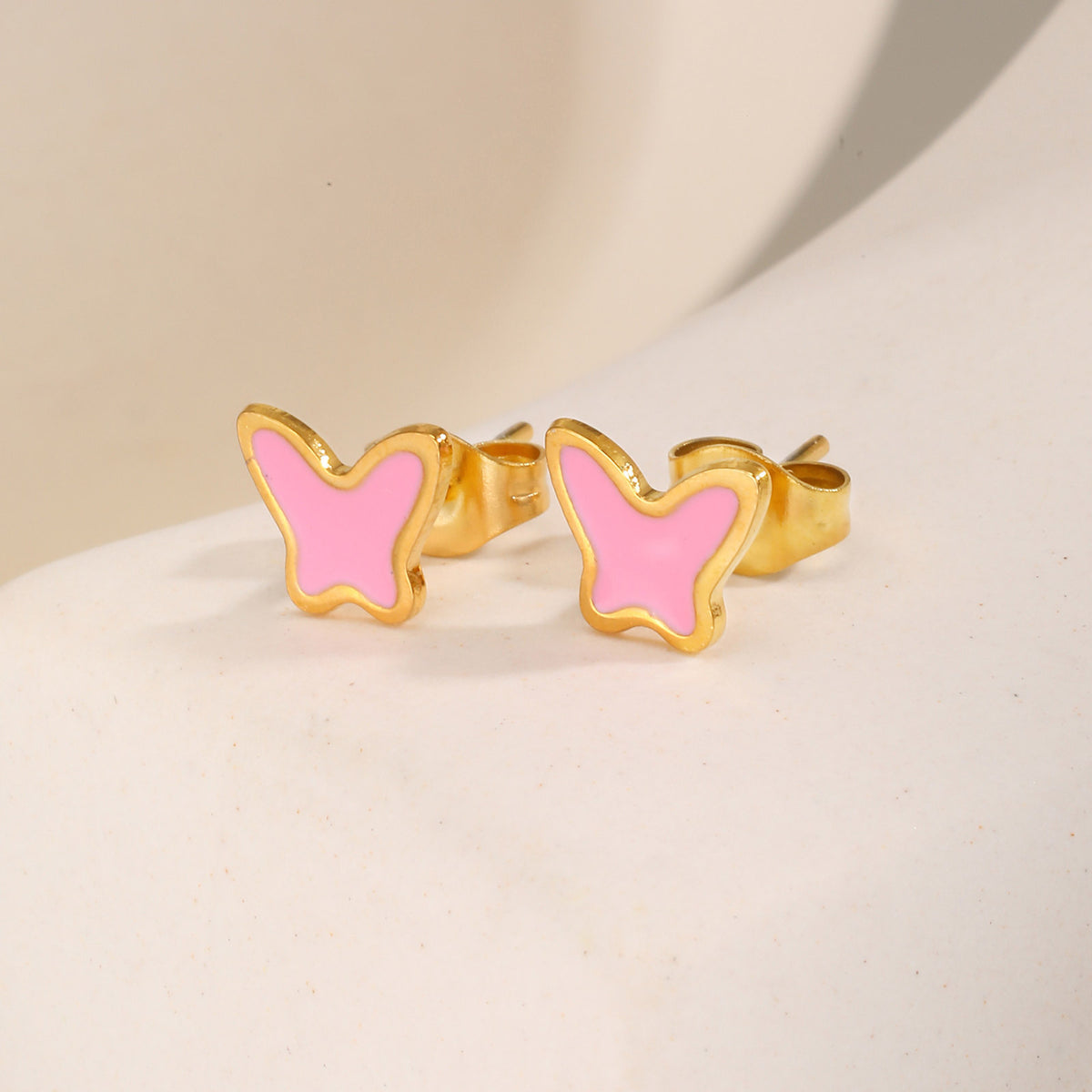 Sculptural Gold-Tone Stainless Steel Earrings