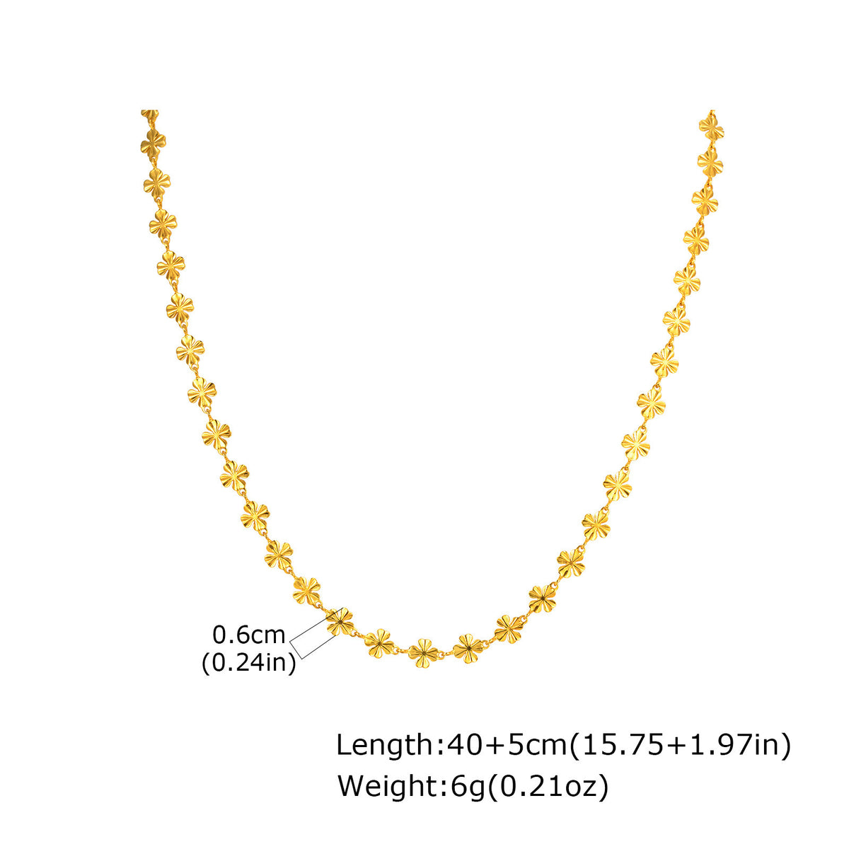 Four-Leaf Clover Gold Temperament Stainless Steel Bracelet Unisex