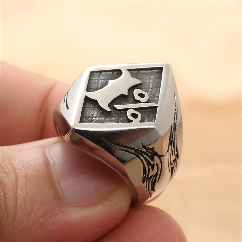 European And American Jewelry Titanium Steel Ring For Men