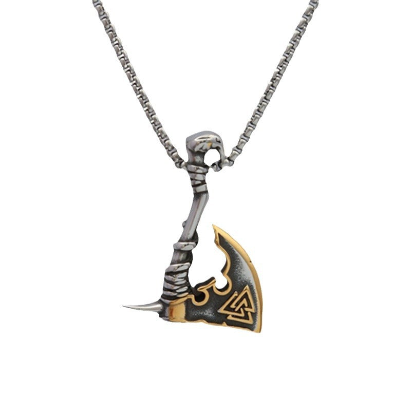 Cross-Border Creative Men's Stainless Steel Axe Pendant Necklace