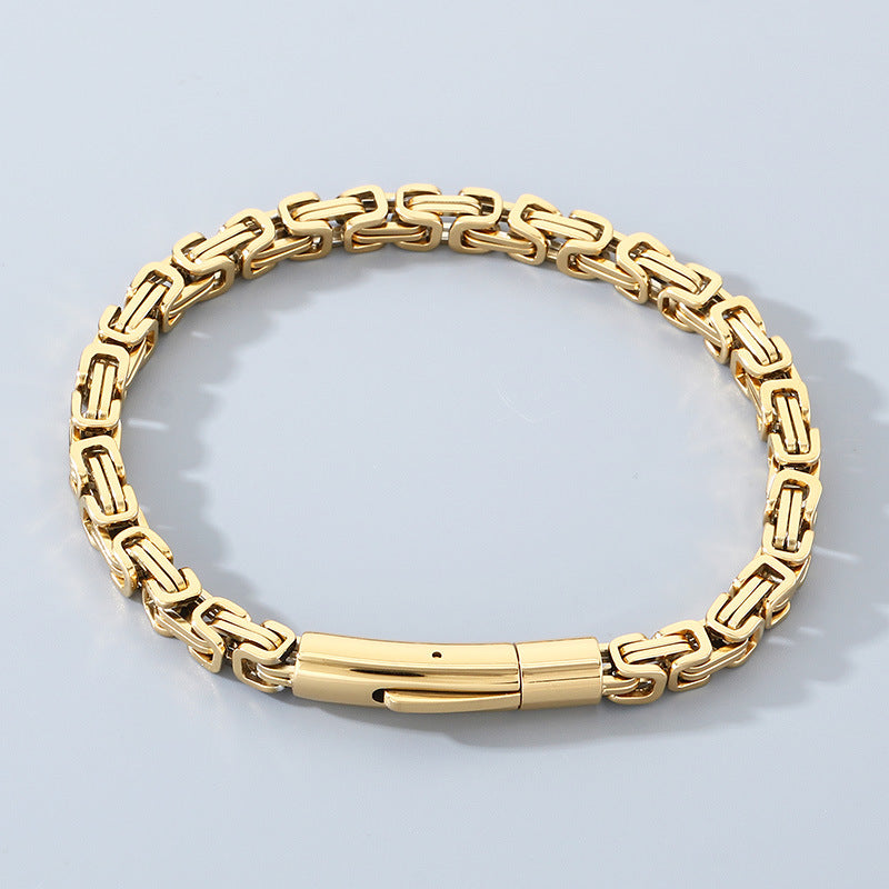 Hip-Hop Double Chain – Vacuum Electroplated Emperor Chain Stainless Bracelet