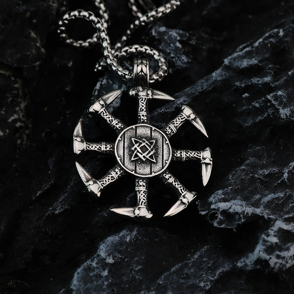 Viking Pendant Titanium Steel Necklace For Men Legendary Norse Legacy Logo Planderful