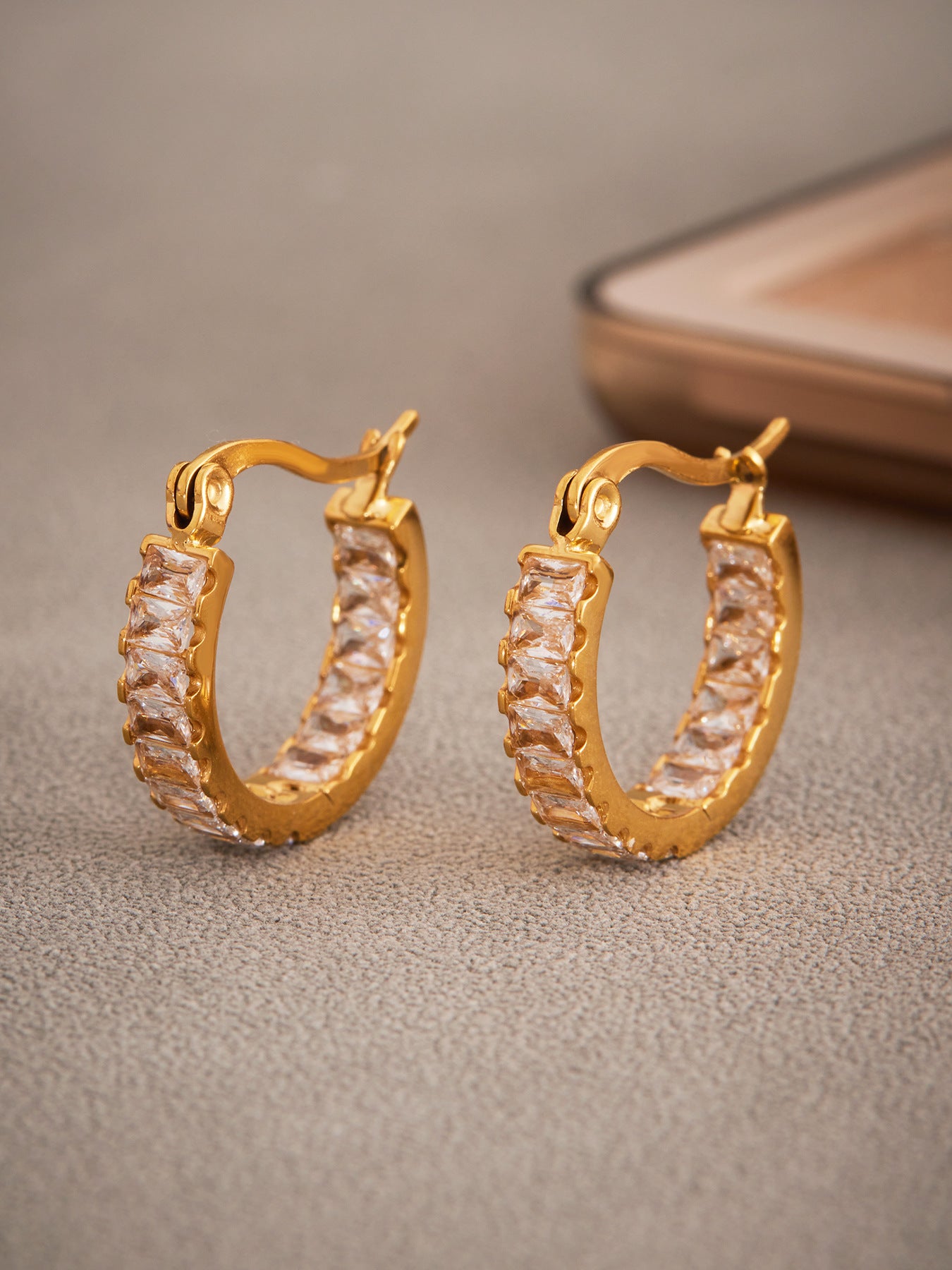 Planderful Elegant Zirconium Ring Earrings For Women