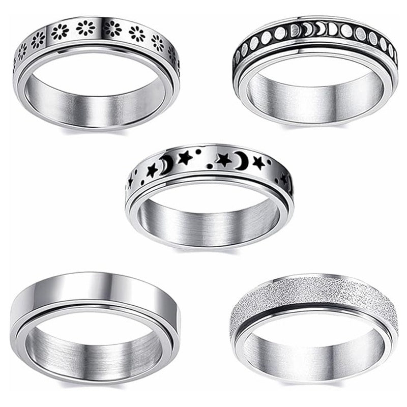 Rotatable Double Rotating Titanium Steel Decompression Ring For Women And Men By Planderful Everyday Genie