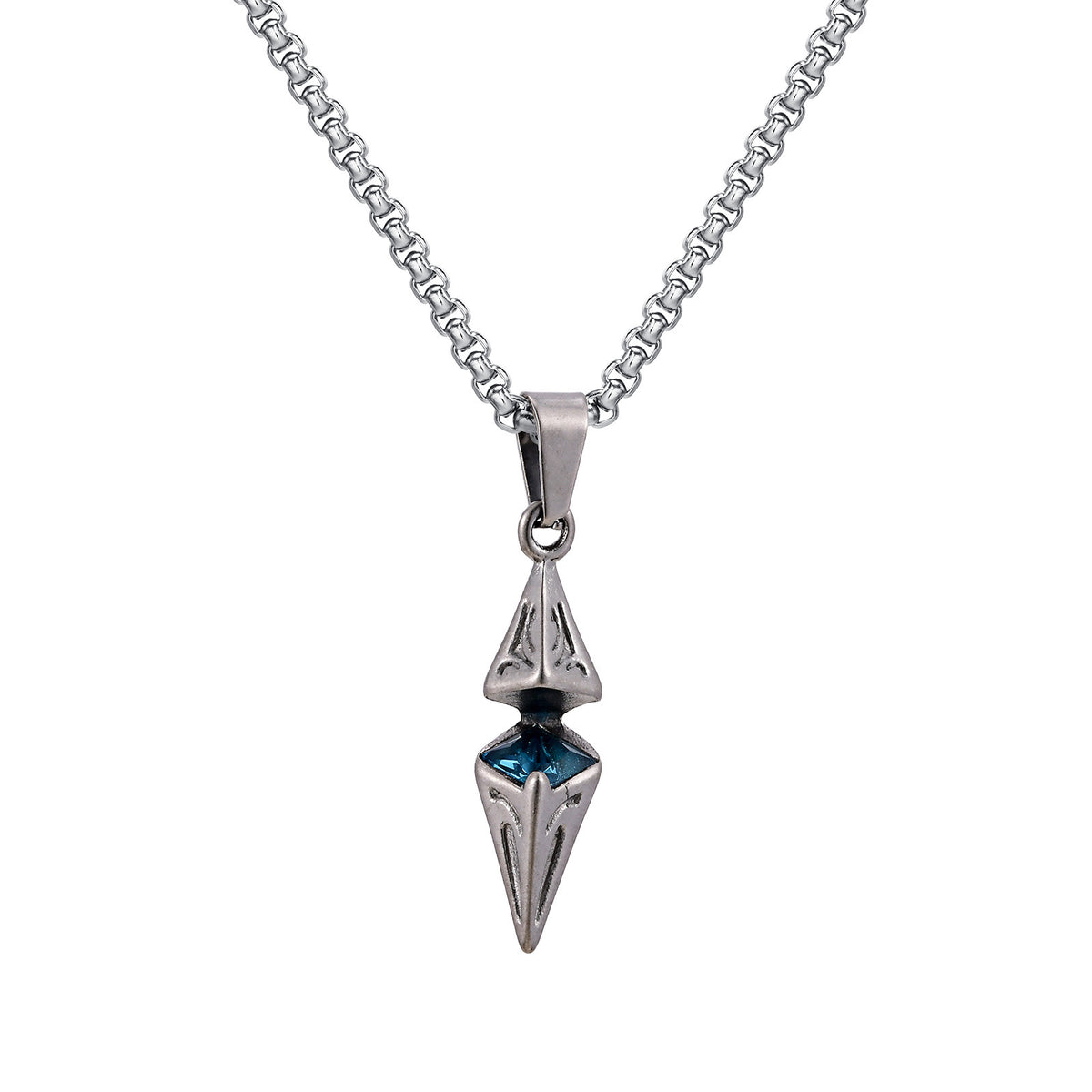 Zircon Pendant — Antiqued or Silver Finish