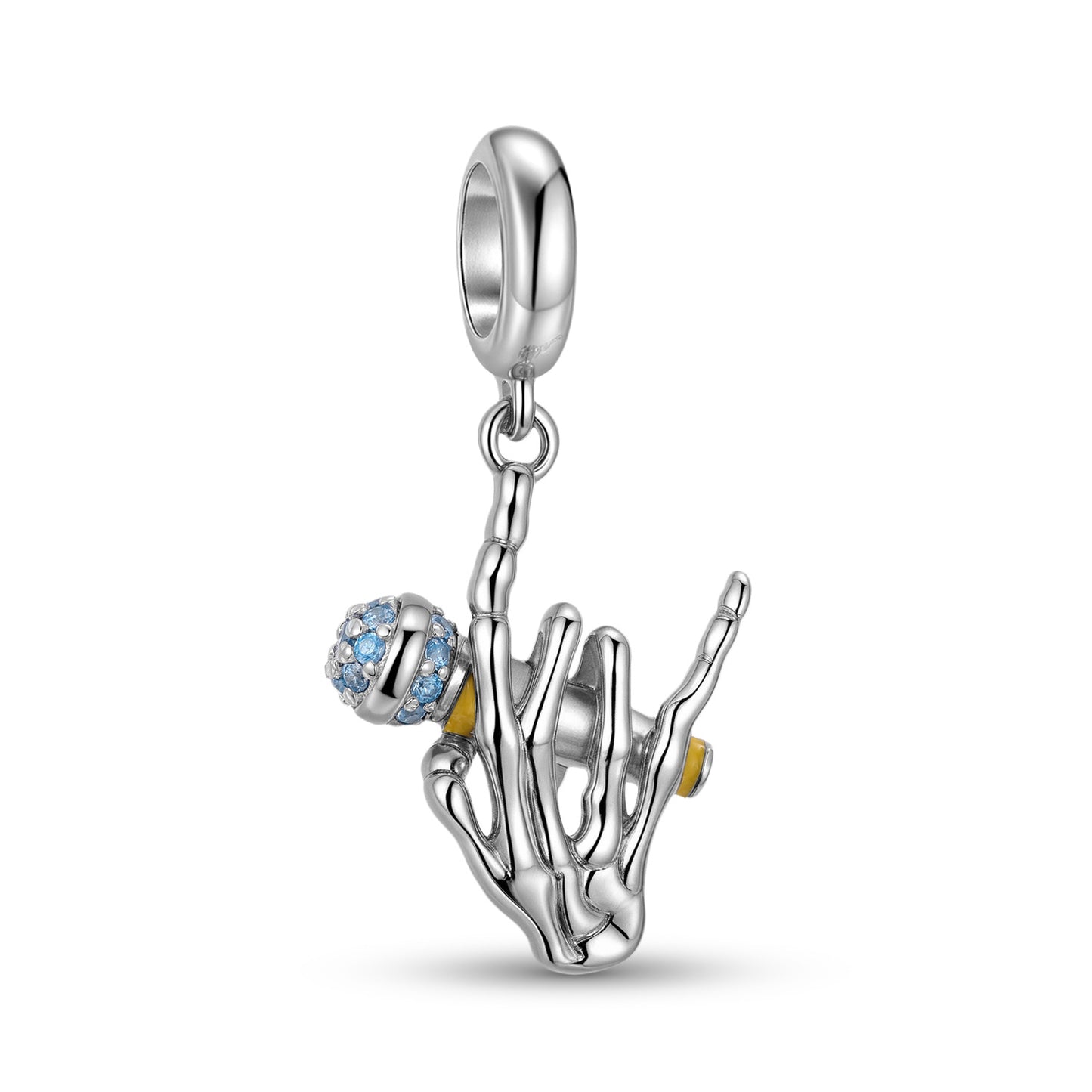 Planderful Jewelry Sterling Silver Skull Pendant Necklace With Zircon Stone For Everyday Luxe