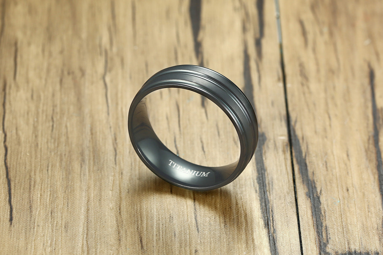 Brushed Titanium Ring for Men Korean Version Trendy Jewelry