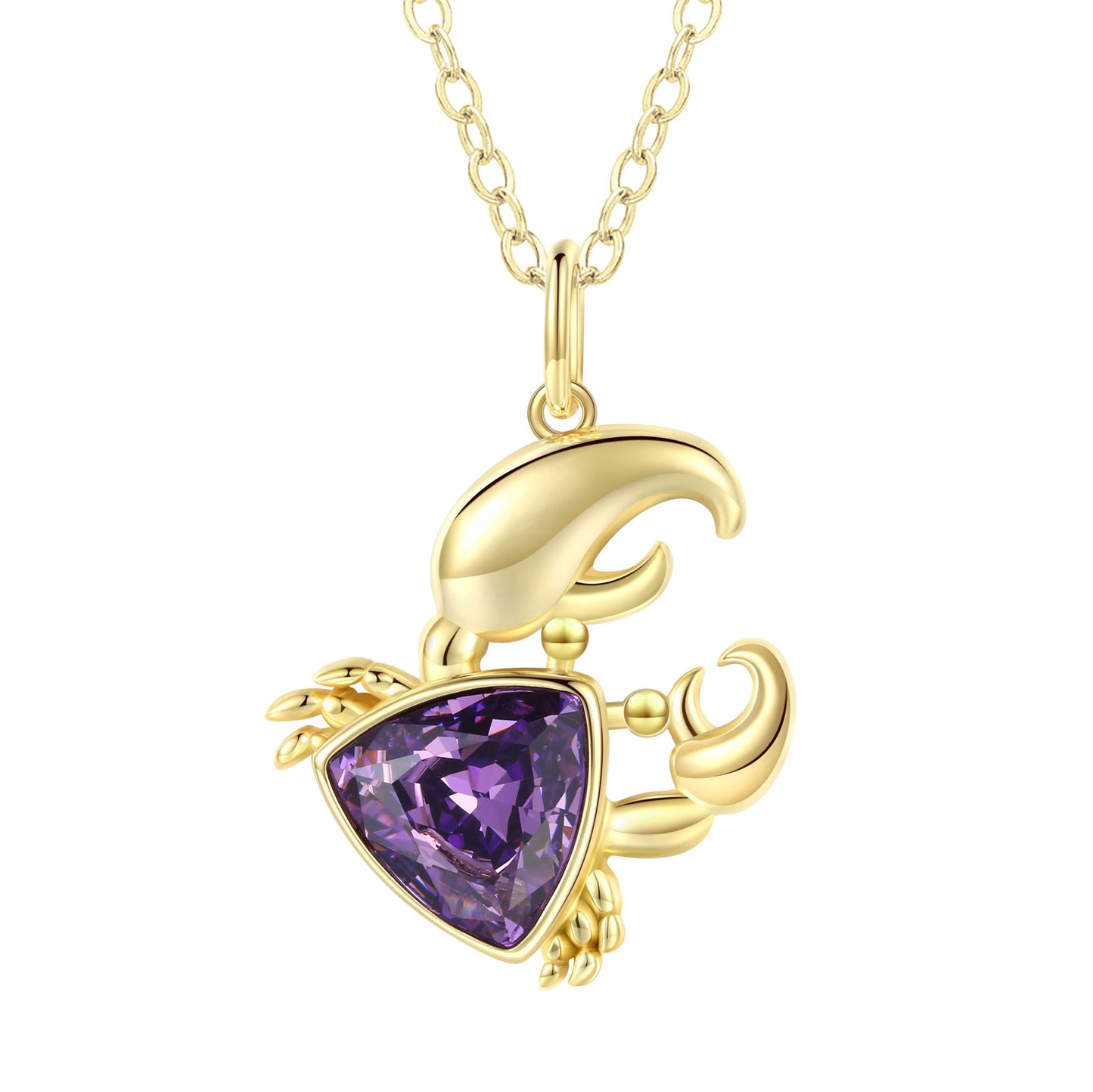 Planderful Everyday Genie Necklace – Original Cute Little Crab Silver Gold Collarbone Chain